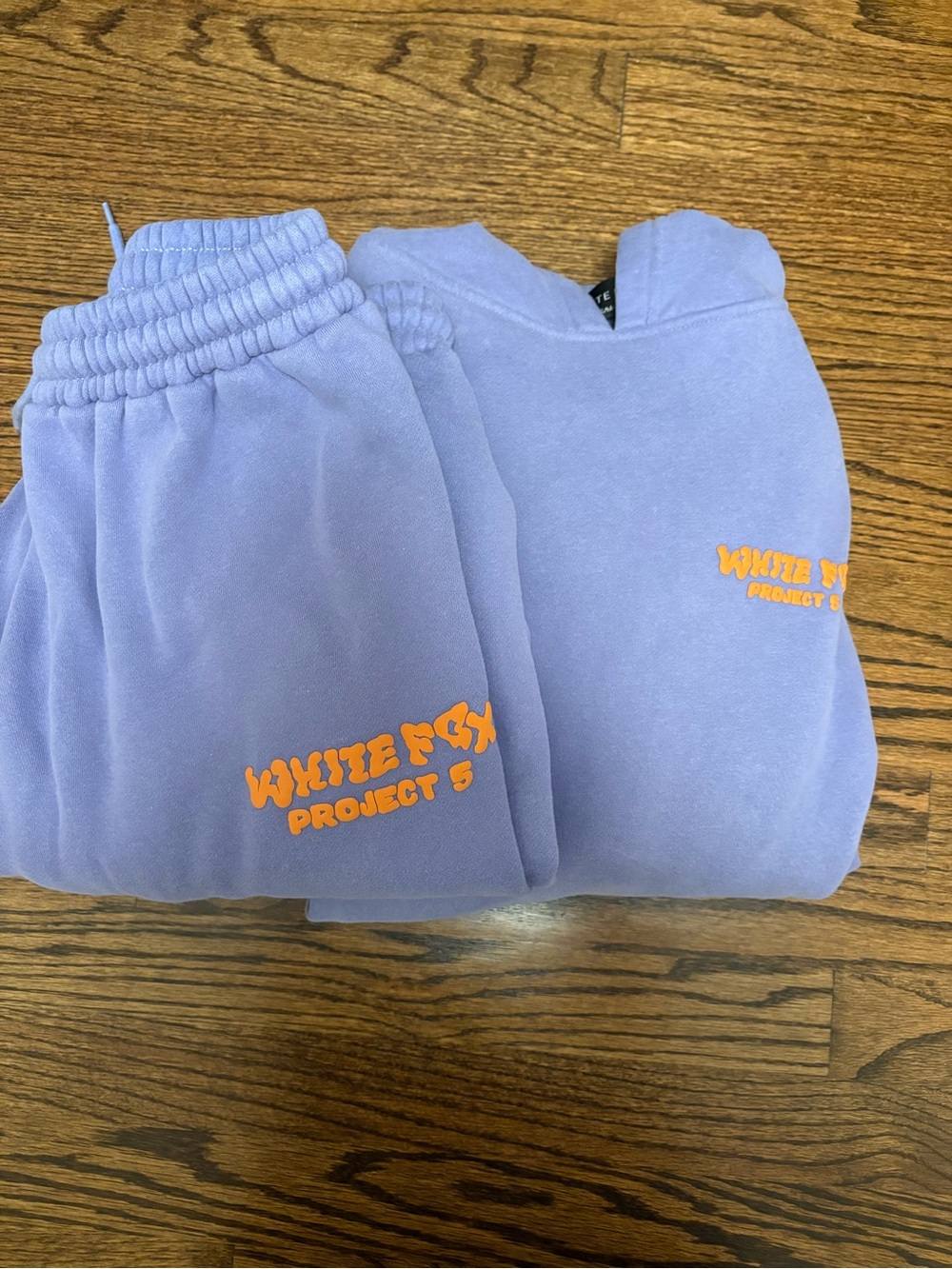 White Fox purple project 5 sweatset sweatshirt and sweatpants